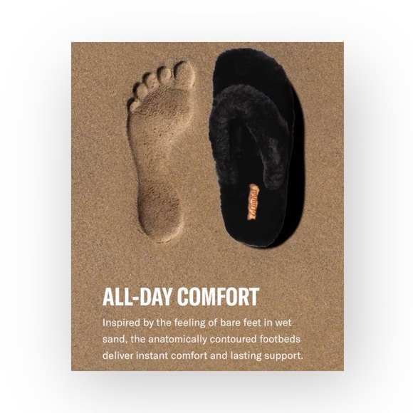 new Olukai ʊ Shearling Fur Outdoor Slipper Thong Sandals ʊ Black 9M ʊ in Box - Picture 8 of 17